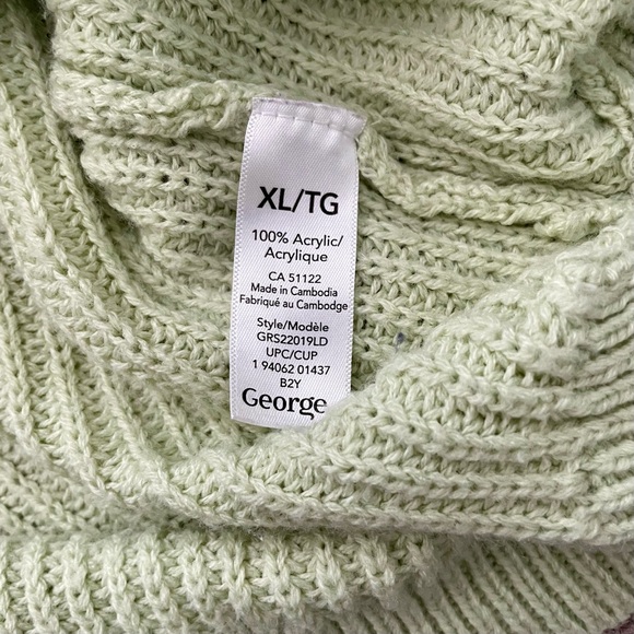 George Light Green Acrylic Knit Drop Shoulder Sweater Size XL - Picture 6 of 8